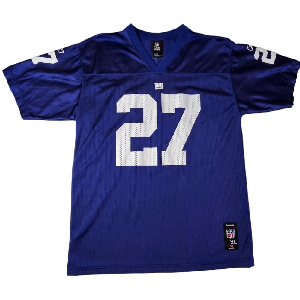 New York Giants Brandon Jacobs #27 Reebok Blue NFL Jersey Youth Size XL 18/20